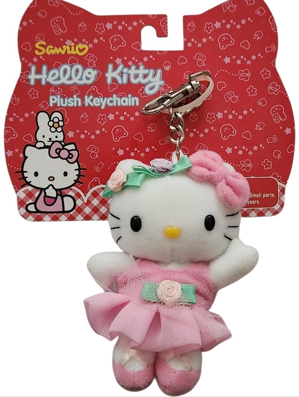 2001 Sanrio Hello Kitty Ballerina Plush Keychain NWT Nakajima Rare Y2K Pink